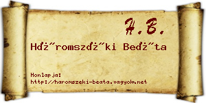 Háromszéki Beáta névjegykártya