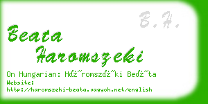 beata haromszeki business card